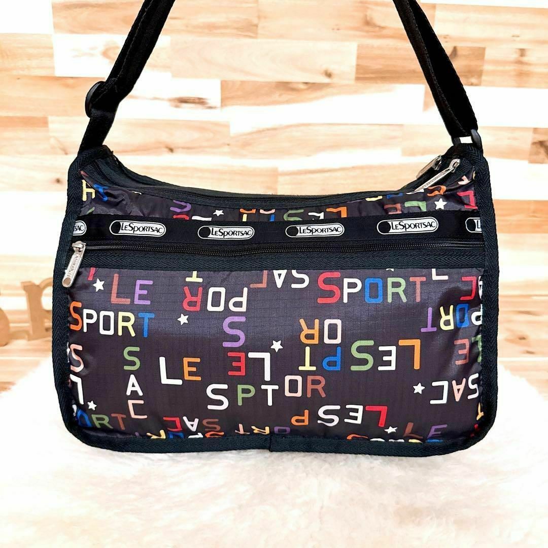 LeSportsac(レスポートサック)の【レスポートサック】ブランド ネーム ロゴ ショルダーバッグ 茶×カラフル レディースのバッグ(ショルダーバッグ)の商品写真