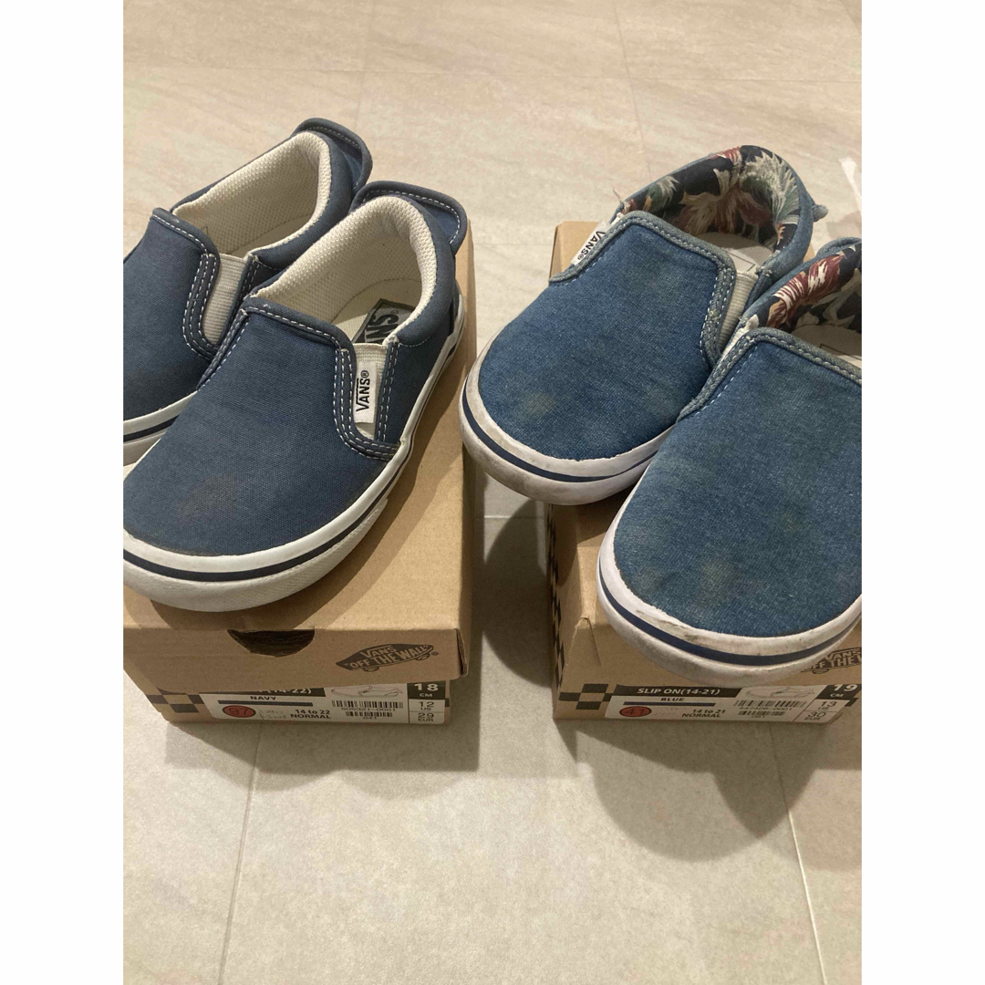 子供用キッズvans スリッポンslip-on 18センチ19センチ　2足セット キッズ/ベビー/マタニティのキッズ靴/シューズ(15cm~)(スニーカー)の商品写真