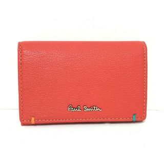 ポールスミス(Paul Smith)のPaulSmith(ポールスミス) 名刺入れ新品同様  - レッド ゴートスキン(名刺入れ/定期入れ)