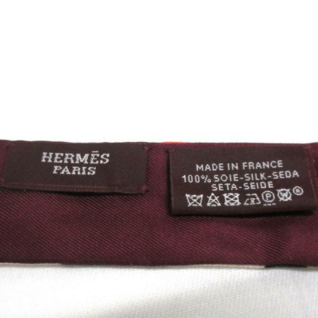 Hermes(エルメス)のHERMES(エルメス) スカーフ美品  ツイロン レッド×ボルドー×マルチ リボンスカーフ レディースのファッション小物(バンダナ/スカーフ)の商品写真