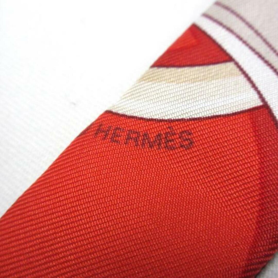 Hermes(エルメス)のHERMES(エルメス) スカーフ美品  ツイロン レッド×ボルドー×マルチ リボンスカーフ レディースのファッション小物(バンダナ/スカーフ)の商品写真