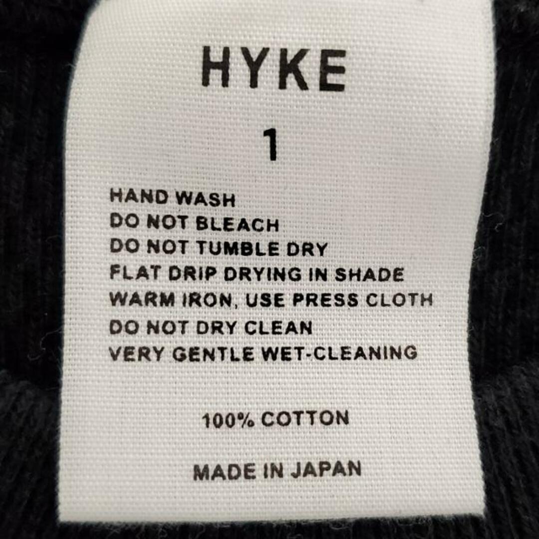 HYKE(ハイク)のHYKE(ハイク) 長袖カットソー サイズ1 S レディース - 黒 クルーネック レディースのトップス(カットソー(長袖/七分))の商品写真