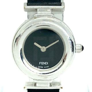 フェンディ(FENDI)のFENDI(フェンディ) 腕時計美品  - 320L レディース 社外ベルト 黒×ダークグレー(腕時計)