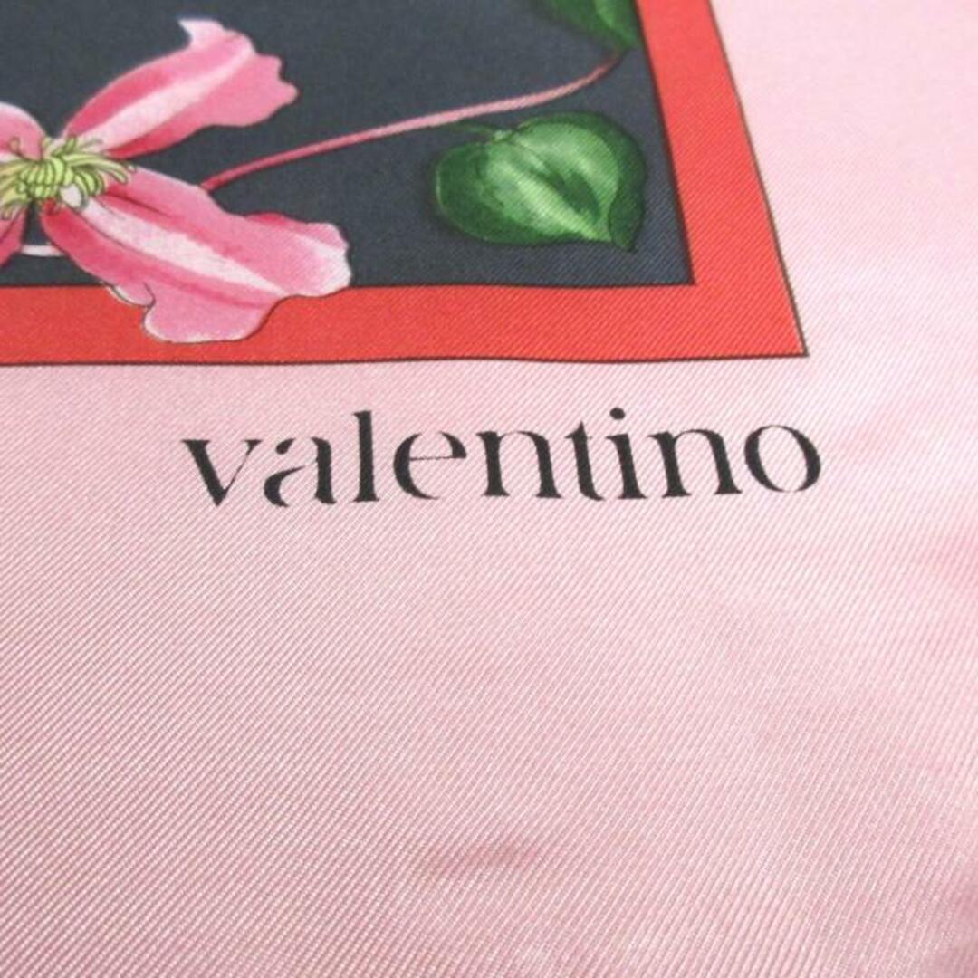 VALENTINO(ヴァレンティノ)のVALENTINO(バレンチノ) スカーフ新品同様  - ライトピンク×ダークグレー×マルチ 花柄 レディースのファッション小物(バンダナ/スカーフ)の商品写真