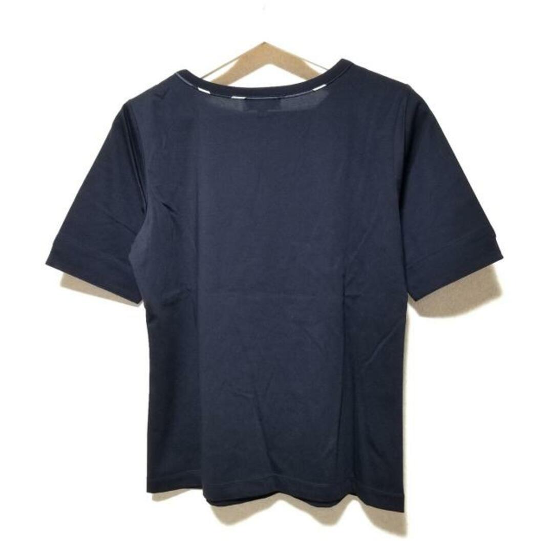 BLUE LABEL CRESTBRIDGE(ブルーレーベルクレストブリッジ)のBLUE LABEL CRESTBRIDGE(ブルーレーベルクレストブリッジ) 半袖Tシャツ サイズ38 M レディース美品  - 黒×ベージュ×グレー クルーネック レディースのトップス(Tシャツ(半袖/袖なし))の商品写真