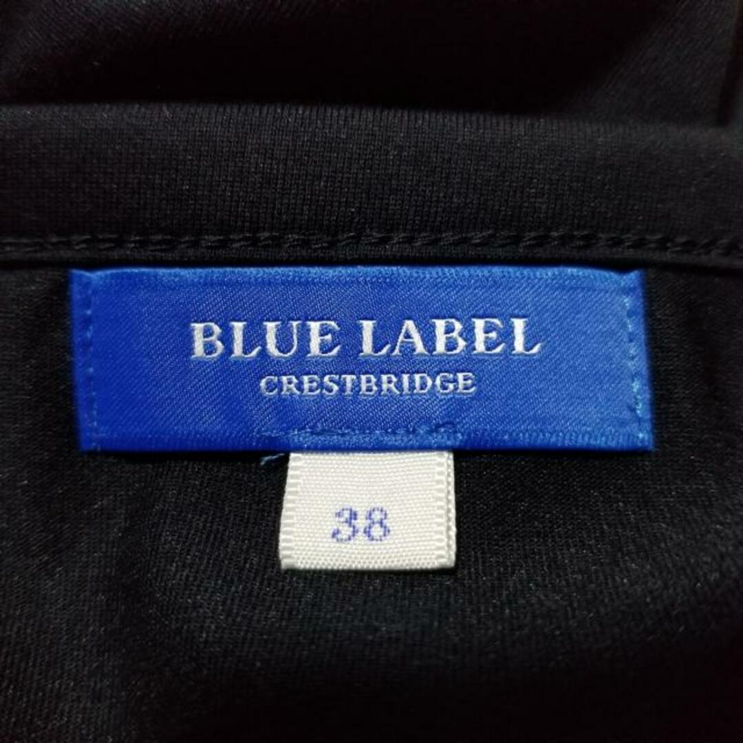 BLUE LABEL CRESTBRIDGE(ブルーレーベルクレストブリッジ)のBLUE LABEL CRESTBRIDGE(ブルーレーベルクレストブリッジ) 半袖Tシャツ サイズ38 M レディース美品  - 黒×ベージュ×グレー クルーネック レディースのトップス(Tシャツ(半袖/袖なし))の商品写真