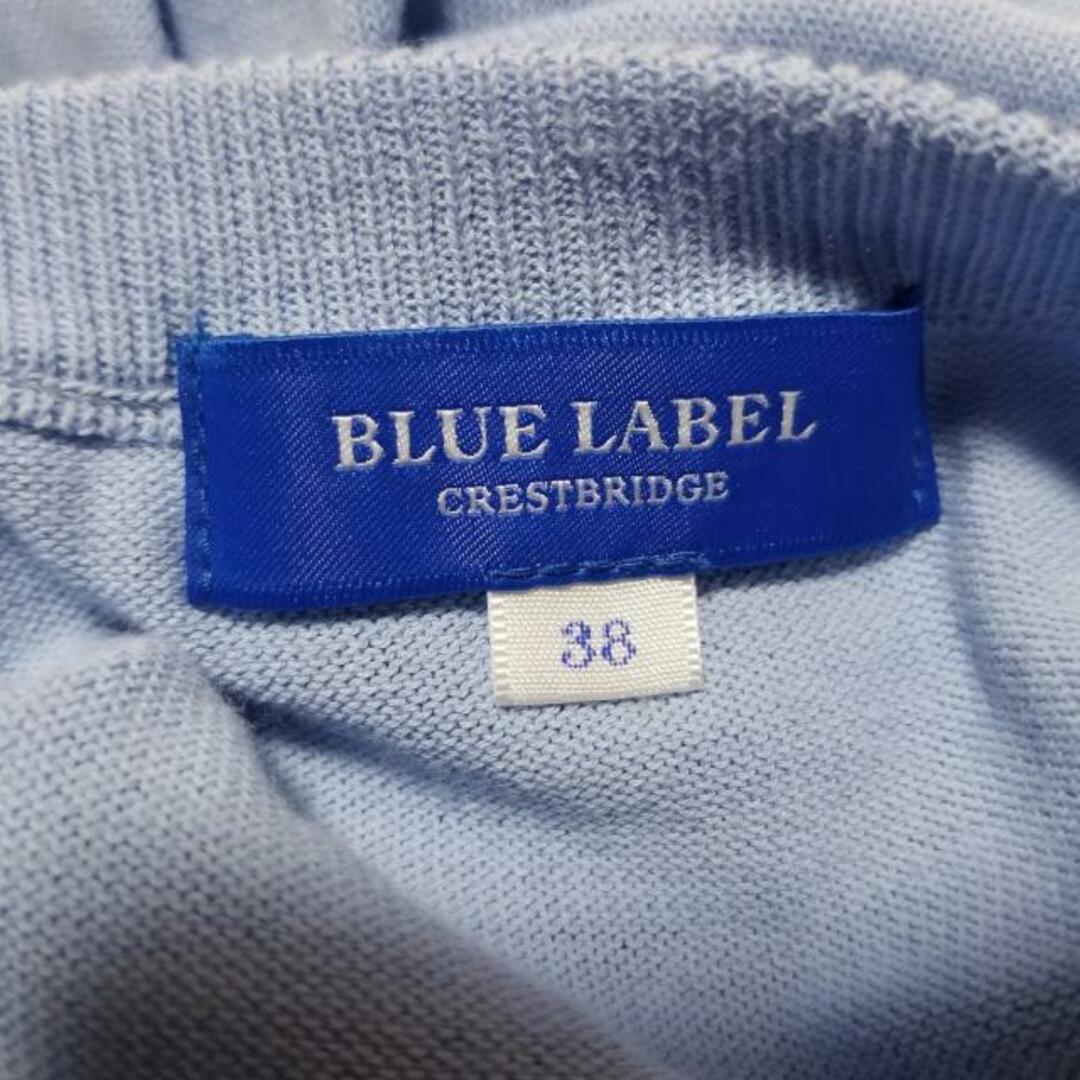 BLUE LABEL CRESTBRIDGE(ブルーレーベルクレストブリッジ)のBLUE LABEL CRESTBRIDGE(ブルーレーベルクレストブリッジ) カーディガン サイズ38 M レディース美品  - ブルー 長袖 レディースのトップス(カーディガン)の商品写真