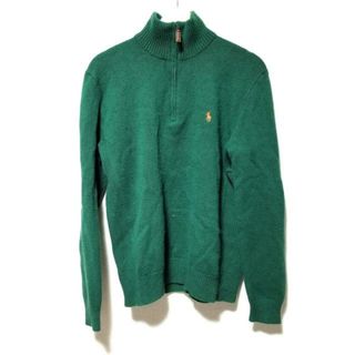 ポロラルフローレン(POLO RALPH LAUREN)のPOLObyRalphLauren(ポロラルフローレン) 長袖セーター サイズL/180/100A メンズ - グリーン ハイネック/ハーフジップ(ニット/セーター)