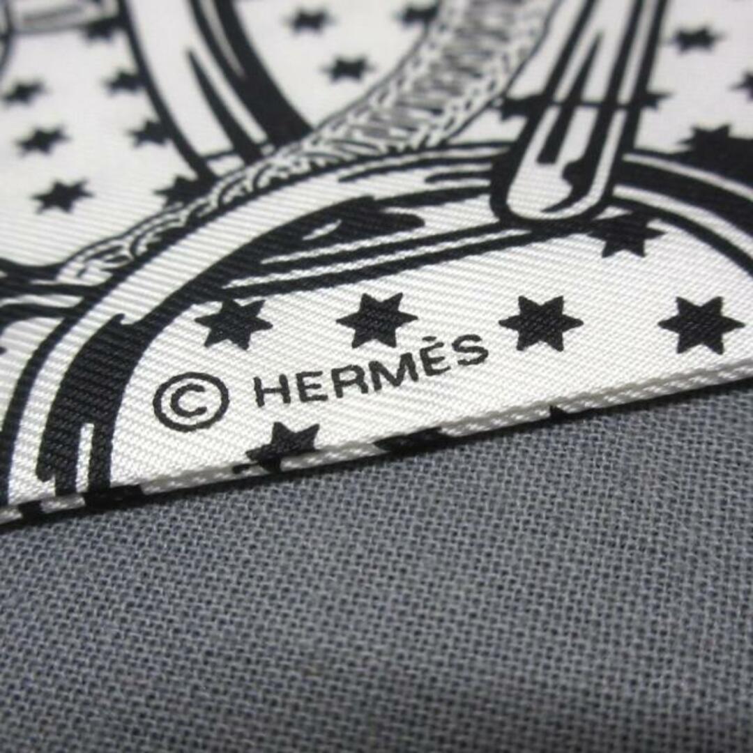 Hermes(エルメス)のHERMES(エルメス) スカーフ新品同様  ツイリー 白×マリン×黒 Eperon d'Or Bandana/エプロン・ドール・バンダナ/スター(星)/ドット柄 レディースのファッション小物(バンダナ/スカーフ)の商品写真