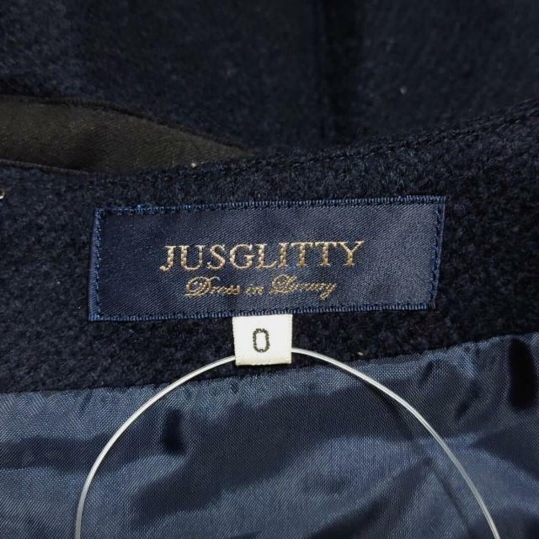 JUSGLITTY(ジャスグリッティー)のJUSGLITTY(ジャスグリッティー) ワンピース サイズ0 XS レディース - ダークネイビー×黒 クルーネック/長袖/ひざ丈/レース レディースのワンピース(その他)の商品写真