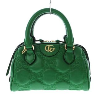 グッチ(Gucci)のGUCCI(グッチ) ハンドバッグ美品  GGマトラッセ 702251 グリーン レザー(ハンドバッグ)