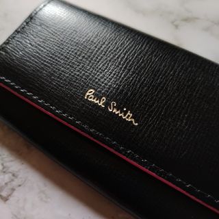 Paul Smith - ポールスミス キーケース マルチカラーストライプ キーケース カラードエッジ 黒