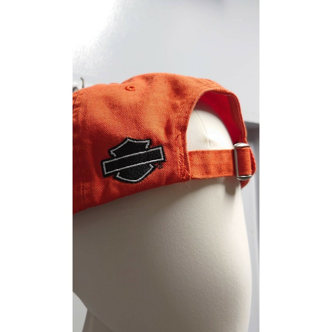Harley Davidson(ハーレーダビッドソン)のHARLEY DAVIDSON ロゴ刺繍 ベースボール キャップ オレンジ メンズの帽子(キャップ)の商品写真