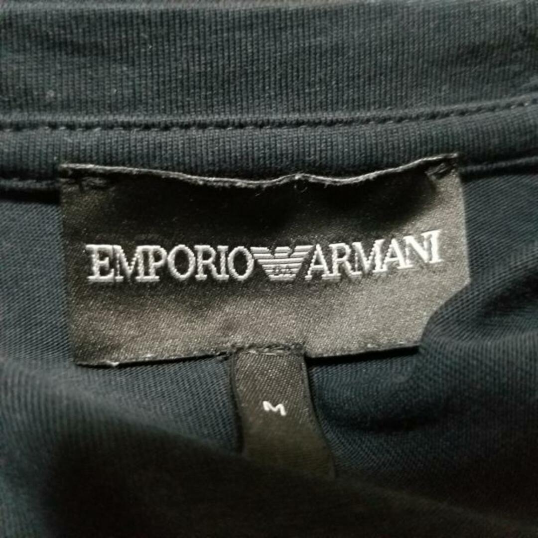 Emporio Armani(エンポリオアルマーニ)のEMPORIOARMANI(エンポリオアルマーニ) 半袖Tシャツ サイズM メンズ美品  - 黒×白 クルーネック メンズのトップス(Tシャツ/カットソー(半袖/袖なし))の商品写真