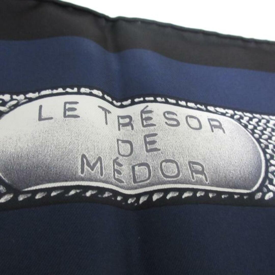 Hermes(エルメス)のHERMES(エルメス) スカーフ新品同様  カレ90 ネイビー×黒×マルチ LE TRESOR DE MEDOR レディースのファッション小物(バンダナ/スカーフ)の商品写真