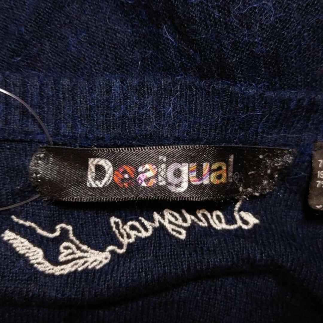 DESIGUAL(デシグアル)のDesigual(デシグアル) 長袖セーター サイズM レディース - ダークネイビー×ピンク×マルチ 花柄 レディースのトップス(ニット/セーター)の商品写真