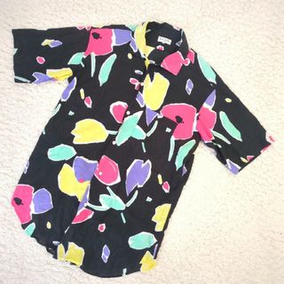 ポールスミス(Paul Smith)の良品 Paul Smith フラワープリント ハイビスカス 花柄 半袖シャツ L(シャツ)