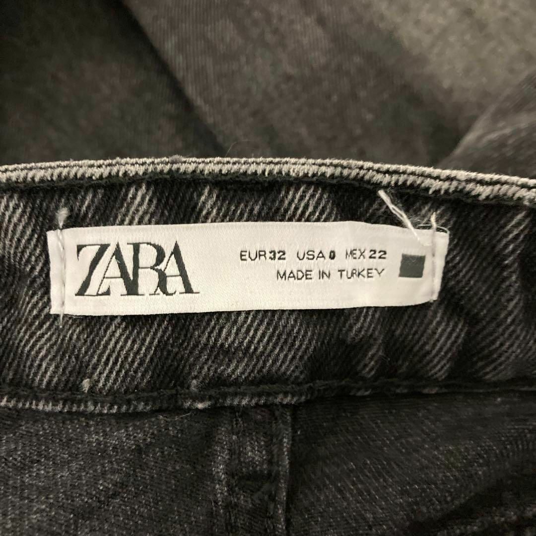 ZARA(ザラ)のzara ザラ　ワイド　デニムパンツ　ジーンズ　ブラック　グレー　32 レディースのパンツ(デニム/ジーンズ)の商品写真