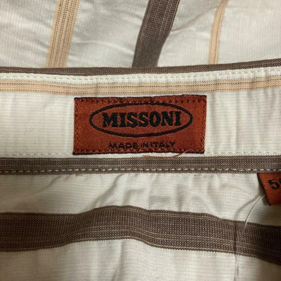 MISSONI(ミッソーニ)のMISSONI(ミッソーニ) 長袖シャツ サイズ50 M メンズ - ベージュ×ダークブラウン×ライトブラウン ストライプ メンズのトップス(シャツ)の商品写真