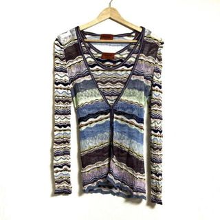 ミッソーニ(MISSONI)のMISSONI(ミッソーニ) アンサンブル レディース - パープル×ライトブルー×マルチ ボーダー(アンサンブル)