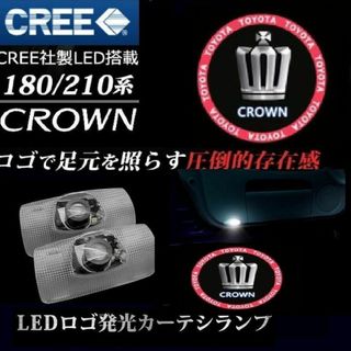 トヨタ クラウン LED ロゴ カーテシランプ ピンク(車内アクセサリ)