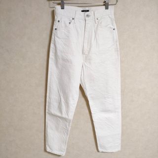 YLEVE 13.5oz DENIM HIGH WAIST TAPERED 定価26400円 サイズ0 デニムパンツ オフホワイト レディース イレーヴ【中古】4-0414G△(デニム/ジーンズ)