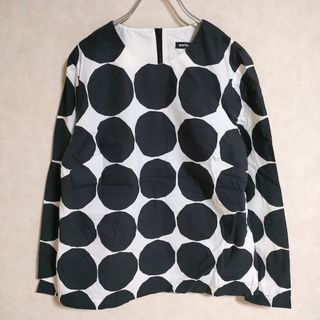 marimekko - marimekko キヴェット プルオーバーブラウス サイズ36 長袖 ブラウス シャツ オフホワイト ブラック レディース マリメッコ【中古】4-0414M△