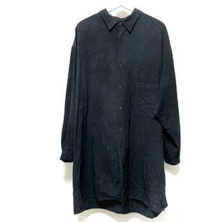 ヨウジヤマモト(Yohji Yamamoto)のyohjiyamamoto(ヨウジヤマモト) 長袖シャツ サイズ3 L メンズ - 黒 ロング丈(シャツ)