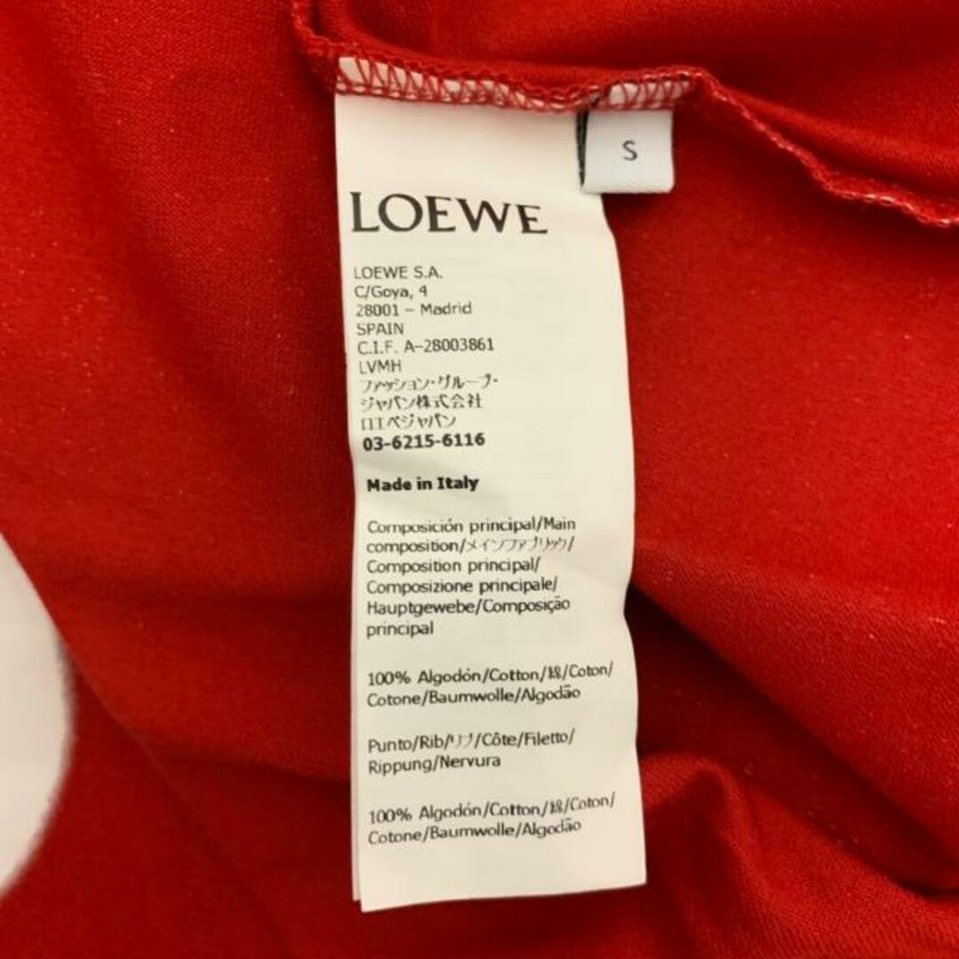 LOEWE(ロエベ)のLOEWE(ロエベ) 半袖Tシャツ サイズS メンズ美品  - レッド×白 クルーネック/ドット柄 メンズのトップス(Tシャツ/カットソー(半袖/袖なし))の商品写真