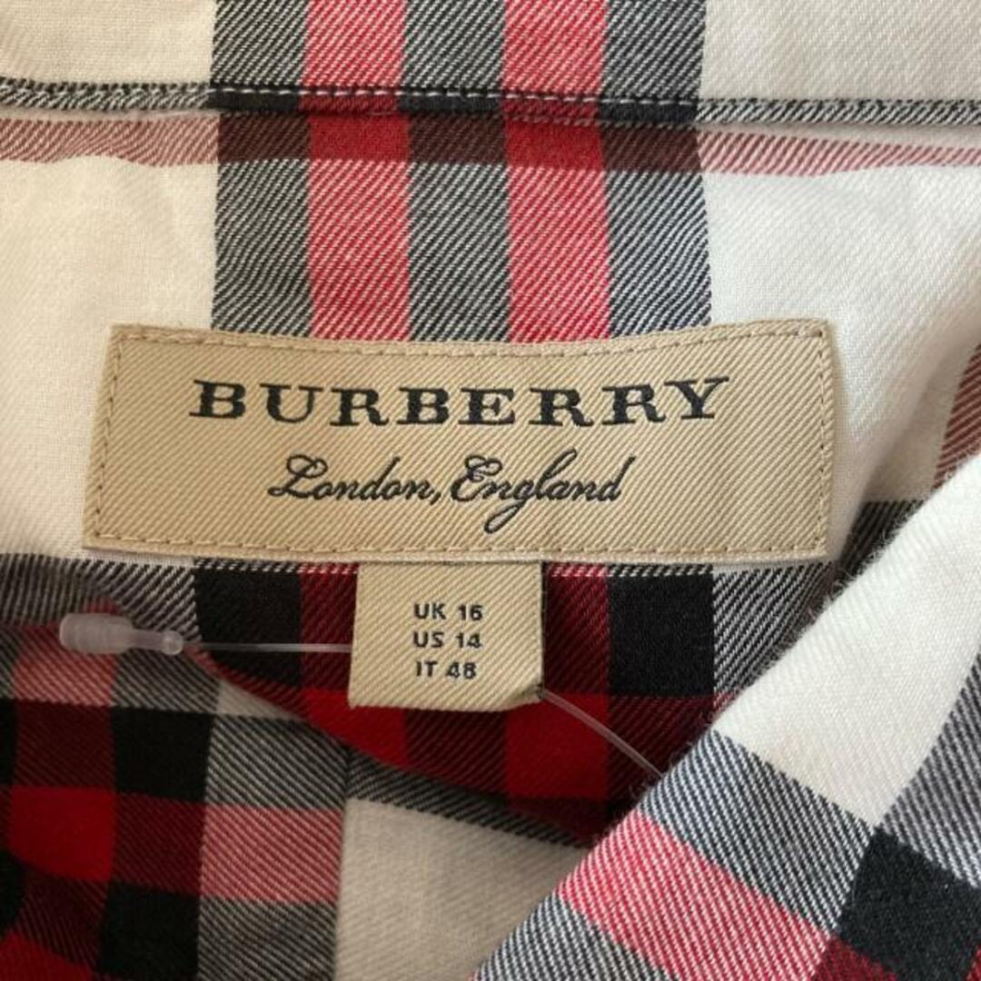 BURBERRY LONDON ENGLAND(バーバリーロンドンイングランド) 長袖シャツブラウス サイズ48 XL レディース - アイボリー×レッド×マルチ チェック柄 レディースのトップス(シャツ/ブラウス(長袖/七分))の商品写真