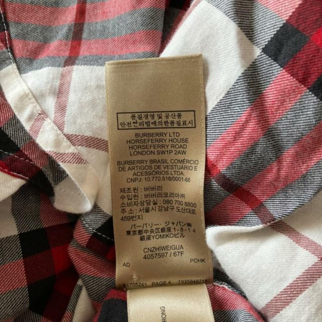 BURBERRY LONDON ENGLAND(バーバリーロンドンイングランド) 長袖シャツブラウス サイズ48 XL レディース - アイボリー×レッド×マルチ チェック柄 レディースのトップス(シャツ/ブラウス(長袖/七分))の商品写真