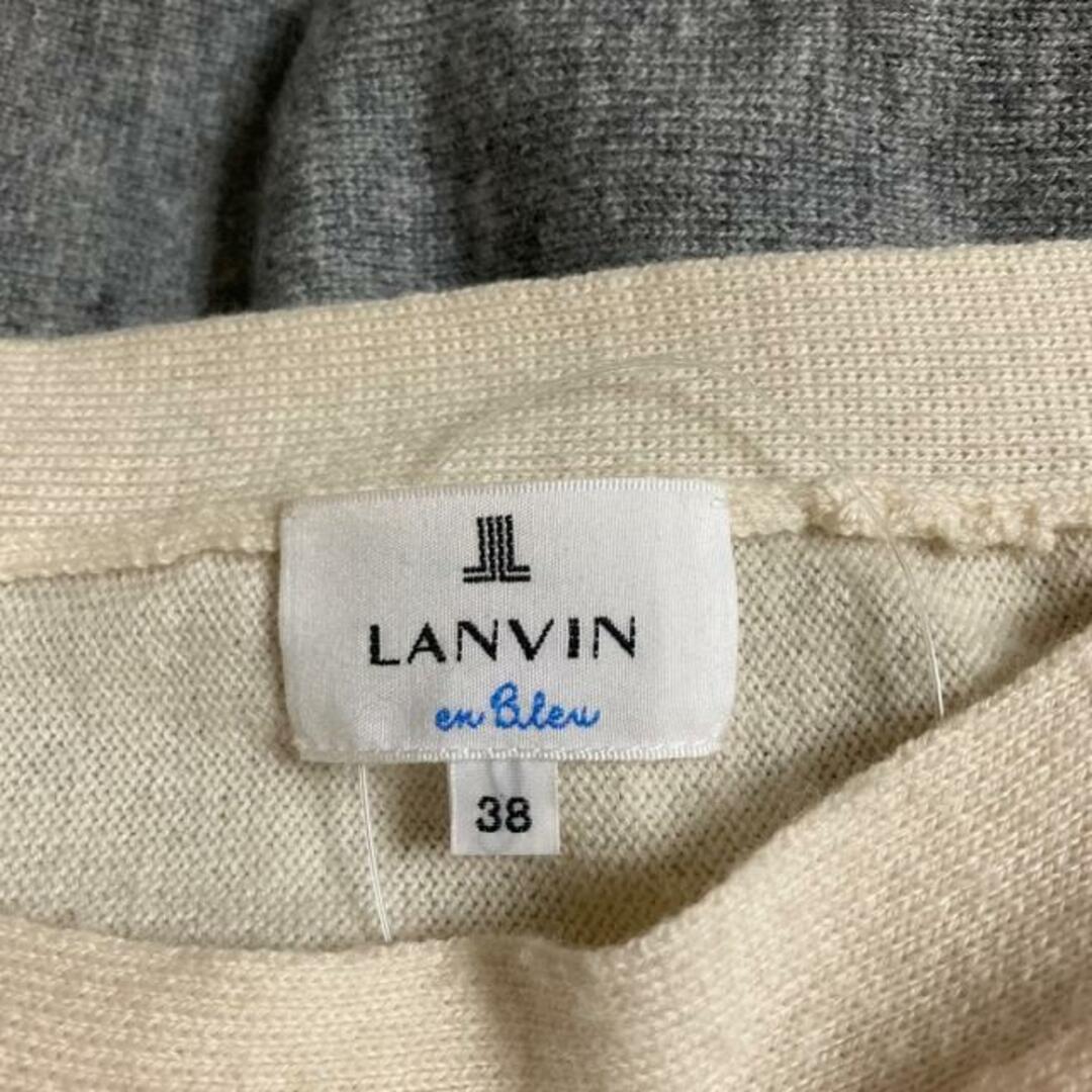 LANVIN en Bleu(ランバンオンブルー)のLANVIN en Bleu(ランバンオンブルー) 長袖セーター サイズ38 M レディース - ベージュ×グレー クルーネック/フリル カシミヤ、毛 レディースのトップス(ニット/セーター)の商品写真