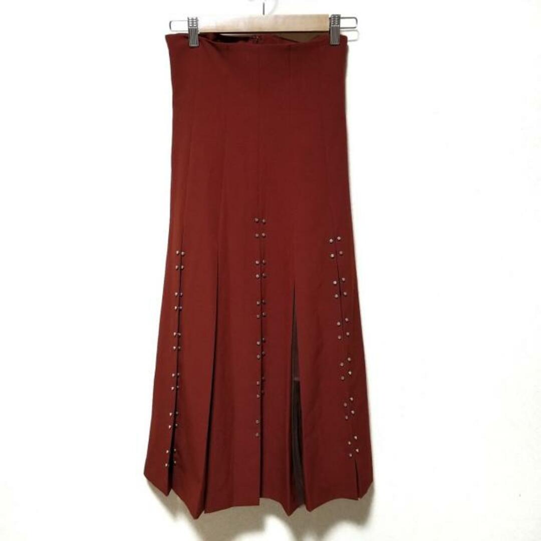 AMERI(アメリ) ロングスカート サイズS レディース美品  - ブラウン マキシ丈/スタッズ/メッシュ レディースのスカート(ロングスカート)の商品写真