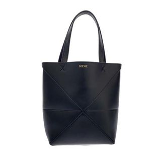 ロエベ(LOEWE)のLOEWE(ロエベ) トートバッグ パズルフォルド トート ミニ 黒 シャイニーカーフ(トートバッグ)