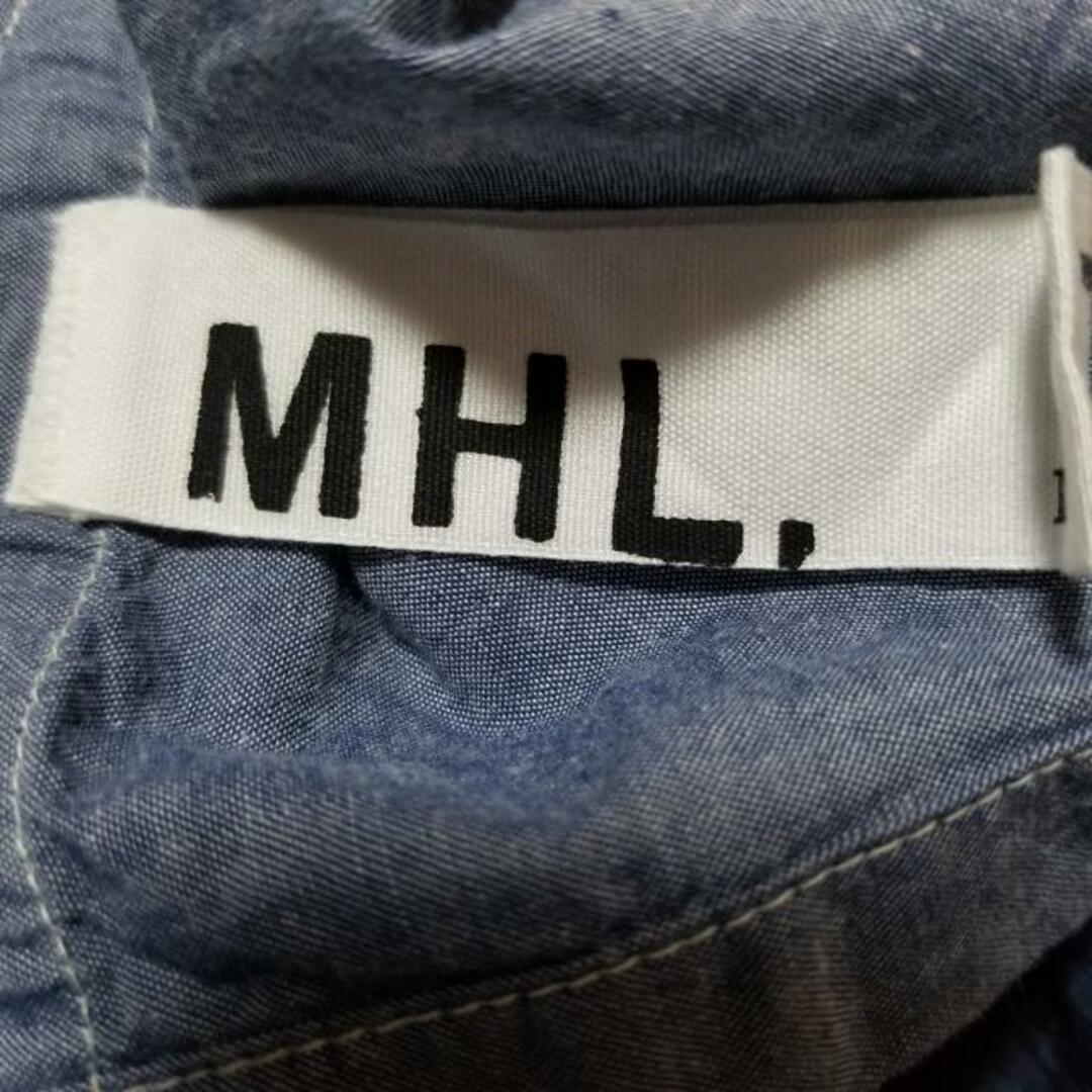 MHL.(エムエイチエル) 半袖カットソー サイズ2 M レディース美品  - ブルーグレー×白 レディースのトップス(カットソー(半袖/袖なし))の商品写真