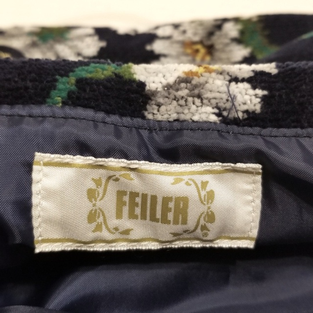 FEILER(フェイラー)のFEILER(フェイラー) トートバッグ - ダークネイビー×白×マルチ 花柄/巾着型 パイル レディースのバッグ(トートバッグ)の商品写真