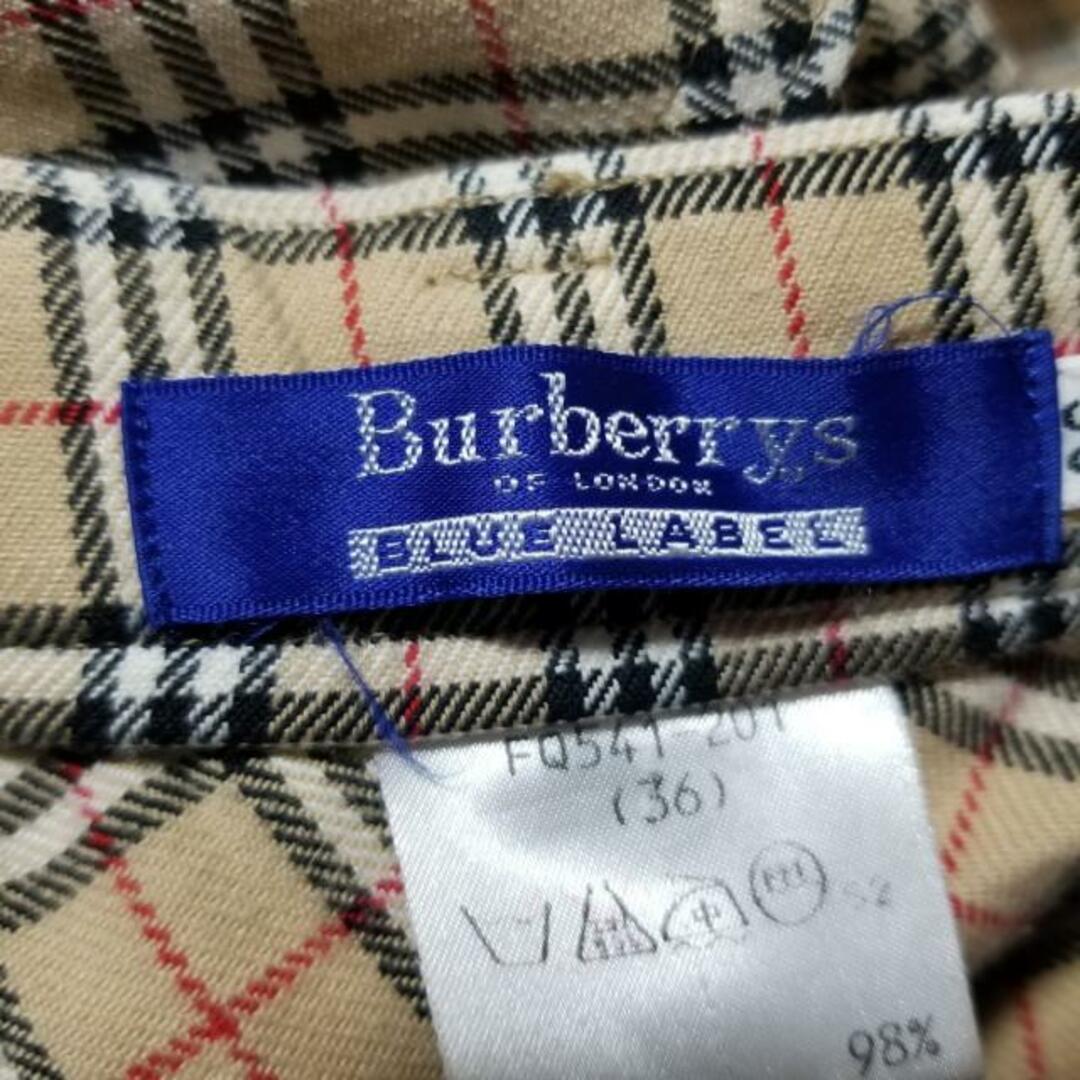 BURBERRY BLUE LABEL(バーバリーブルーレーベル)のBurberry Blue Label(バーバリーブルーレーベル) パンツ サイズ36 S レディース - ベージュ×黒×マルチ フルレングス/チェック柄 レディースのパンツ(その他)の商品写真
