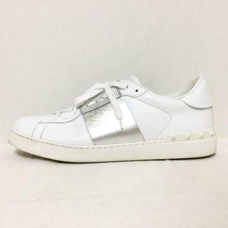 ヴァレンティノガラヴァーニ(valentino garavani)のVALENTINOGARAVANI(バレンチノガラバーニ) スニーカー 45 1/2 メンズ - 白×シルバー インソール取外し可/スタッズ レザー(スニーカー)