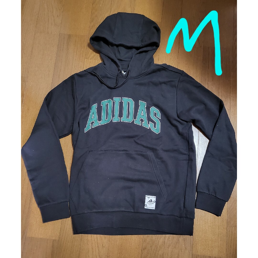 adidas(アディダス)の定価7700円‼️adidas プルオーバービッグロゴパーカー/黒/M/新品 メンズのトップス(パーカー)の商品写真