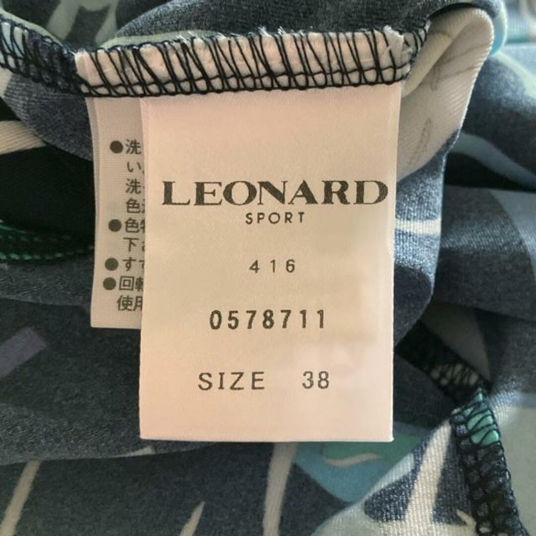 LEONARD SPORT(レオナールスポーツ) 長袖カットソー サイズ38 M レディース - 黒×ブルーグリーン×マルチ ハイネック/花柄 レディースのトップス(カットソー(長袖/七分))の商品写真