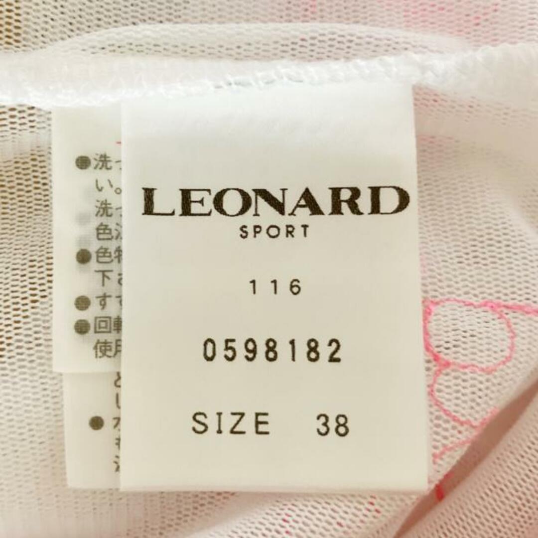 LEONARD SPORT(レオナールスポーツ) 半袖カットソー サイズ38 M レディース - 白×ピンク クルーネック/レース レディースのトップス(カットソー(半袖/袖なし))の商品写真