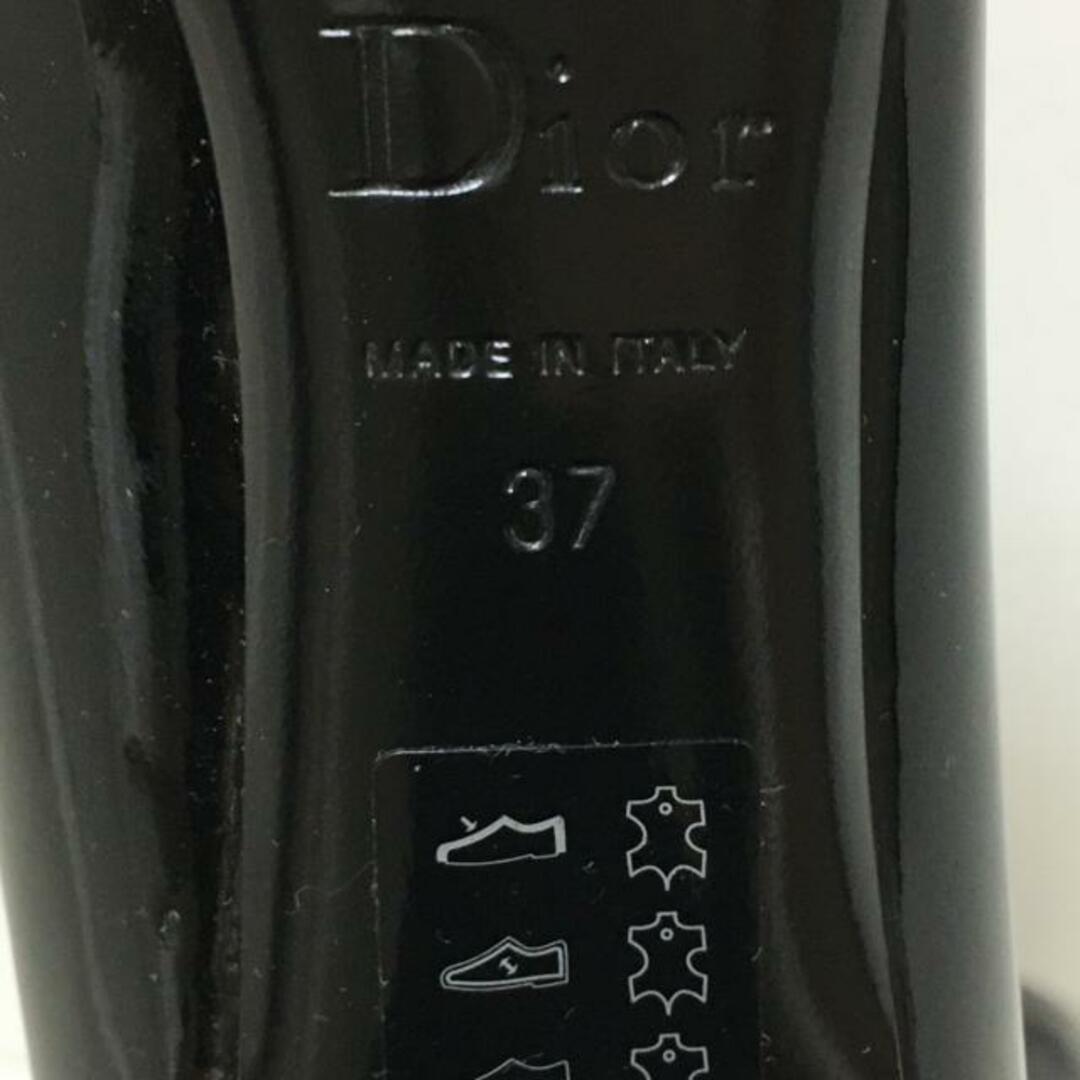 Christian Dior(クリスチャンディオール)のDIOR/ChristianDior(ディオール/クリスチャンディオール) パンプス 37 レディース - 黒 エナメル（レザー） レディースの靴/シューズ(ハイヒール/パンプス)の商品写真