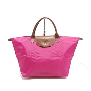 ロンシャン(LONGCHAMP)のLONGCHAMP(ロンシャン) ハンドバッグ ル・プリアージュオリジナル ピンク×ブラウン ナイロン×レザー(ハンドバッグ)