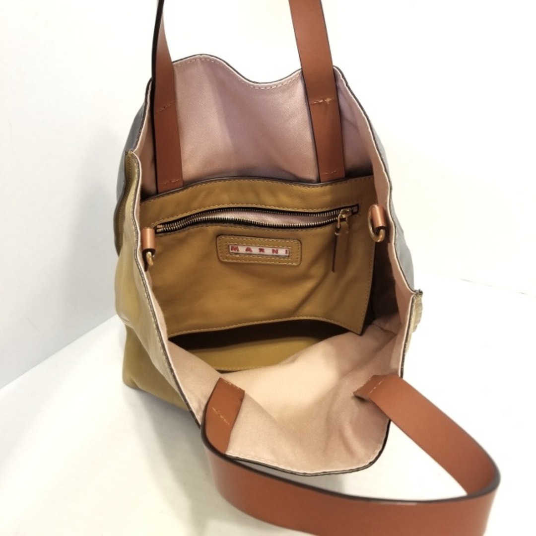 Marni(マルニ)のMARNI(マルニ) トートバッグ ミュゼオ SHMP0018U1 ブラウン×ダークグレー バイカラー カーフスキン レディースのバッグ(トートバッグ)の商品写真