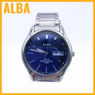 ALBA - ALBA アルバ V158-0AL0 メンズ ソーラー 腕時計 防水 10BAR