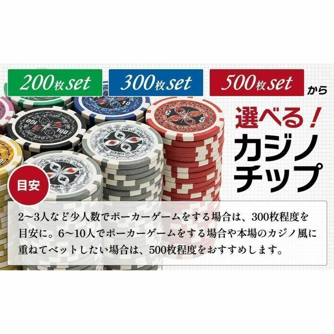 カジノチップ 200枚 ブラックケース トランプ付き ポーカーセット エンタメ/ホビーのテーブルゲーム/ホビー(トランプ/UNO)の商品写真