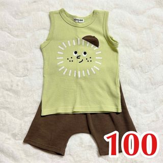 【美品】キッズ 100cm セットアップ ノースリーブ 半ズボン 夏(Tシャツ/カットソー)