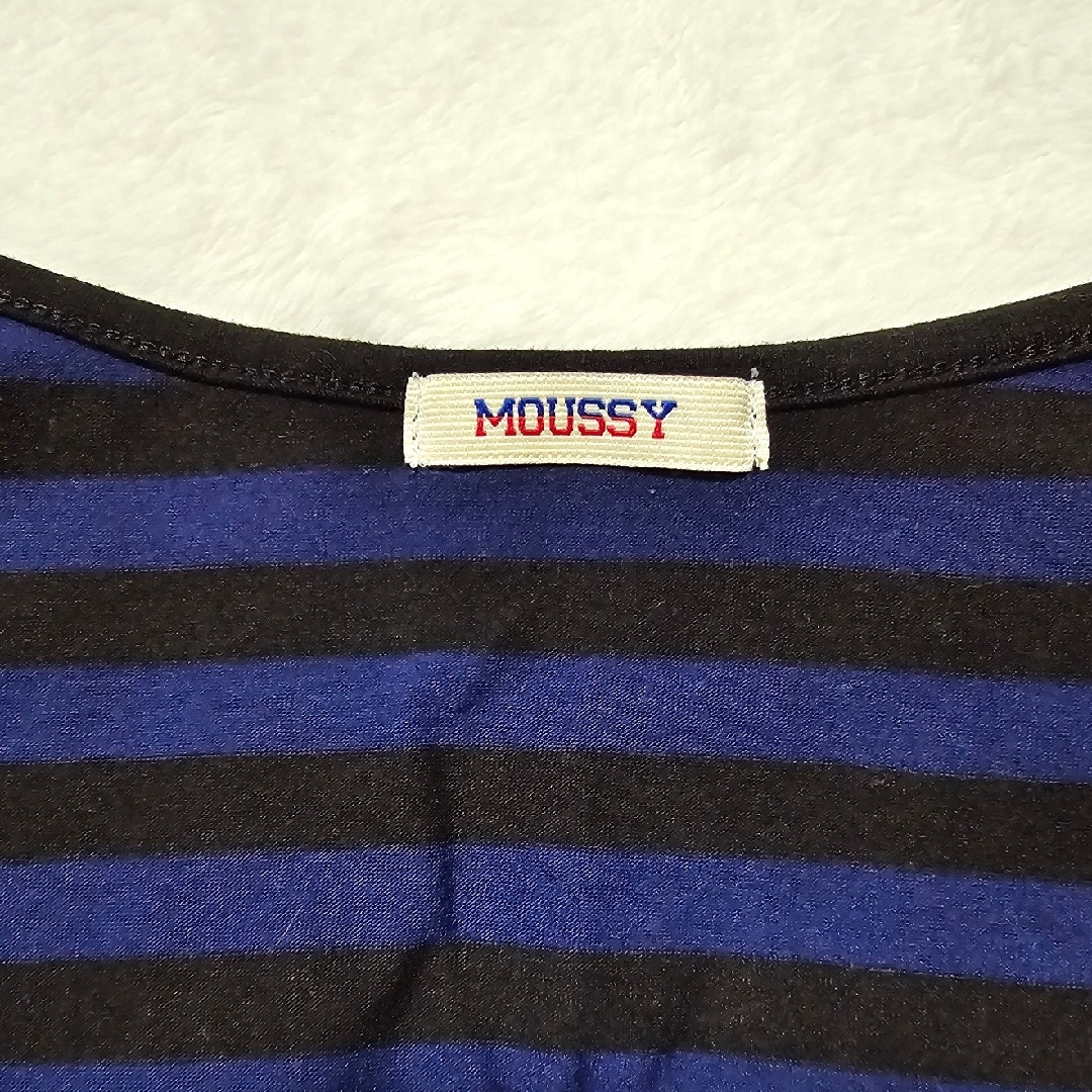 moussy(マウジー)のMOUSSY マウジー キャミソール キャミ タンクトップ 紺 青 黒 ボーダー レディースのトップス(キャミソール)の商品写真