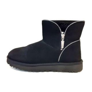 アグ(UGG)のUGG(アグ) ショートブーツ JAPAN 26 レディース美品  ミニフローレンス 1110697 黒 ジップアップ ムートン×金属素材(ブーツ)