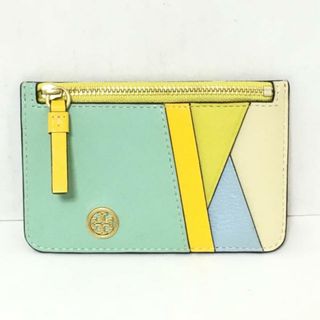 トリーバーチ(Tory Burch)のTORY BURCH(トリーバーチ) コインケース - ライトグリーン×ダークイエロー×マルチ カラーブロック/カードケース付き レザー(コインケース)